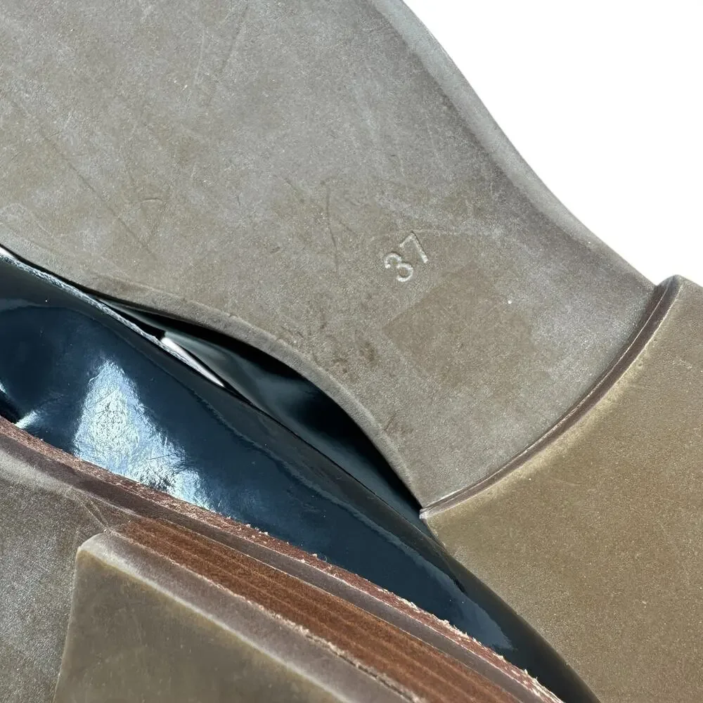 Jeffrey Campbell Bite-2 Studded Loafers‎ Patent Leather Black Size 37 US 6.5
